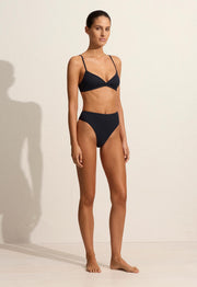 Nineties High Waist Brief - Navy Crinkle - Matteau